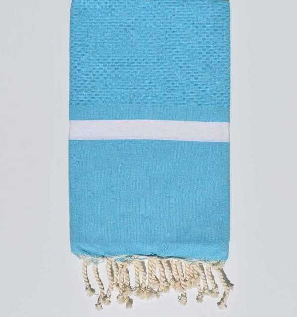 Honeycomb Deep sky blue beach towel Fouta Tunisia - 2
