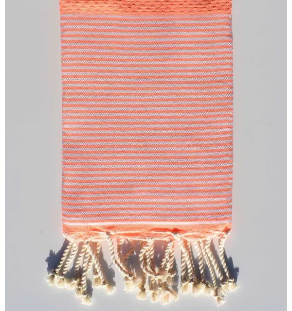 Neon coral child honeycomb beach towel  - 1