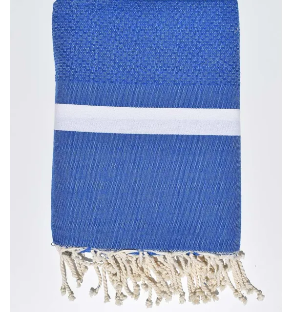 Cerulean blue big towel Fouta Tunisia - 1