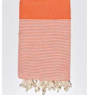 Honeycomb Medium orange beach towel Fouta Tunisia - 1