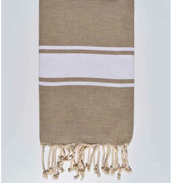 Basane beige beach towel Fouta Tunisia - 1