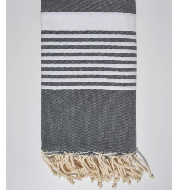 Dark gray throw 2m*2m Fouta Tunisia - 1
