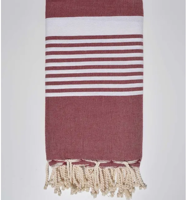 Dark red throw Fouta Tunisia - 1