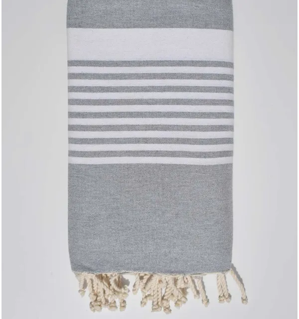 Grey big beach towel Fouta Tunisia - 1