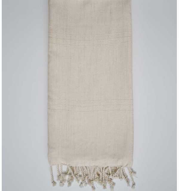 Throw White cream Fouta Tunisia - 1