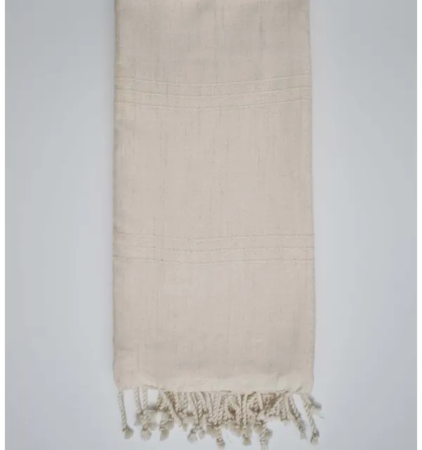 Throw White cream Fouta Tunisia - 1