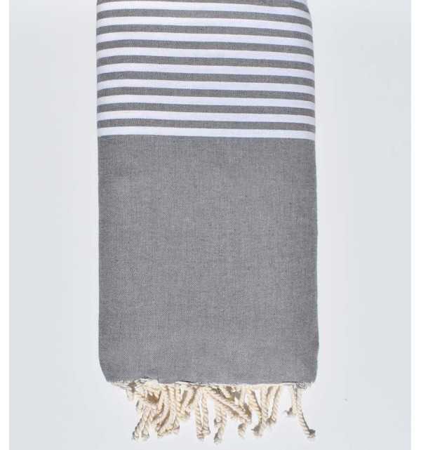 Grey with stripes throw  - 1