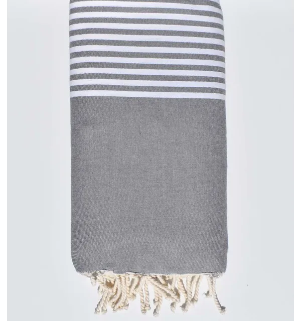 Grey with stripes throw  - 1