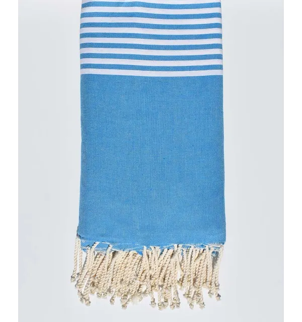 Cerulean blue throw Fouta Tunisia - 1