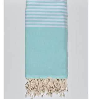 Aqua green with stripes throw Fouta Tunisia - 1