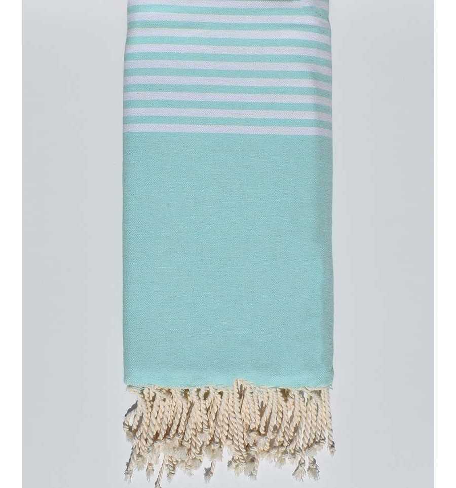 Aqua green with stripes throw Fouta Tunisia - 1