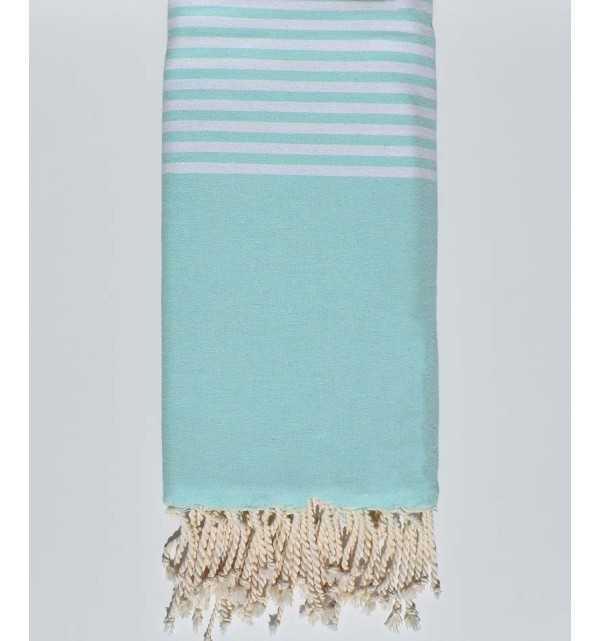 Aqua green with stripes throw Fouta Tunisia - 1