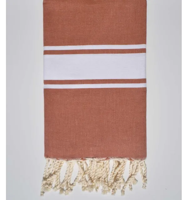 Flat terracotta fouta  - 1