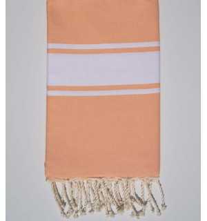 Light coral flat beach towel Fouta Tunisia - 1