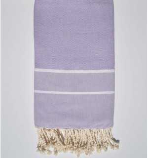Mauve chevron beach towel Fouta Tunisia - 1