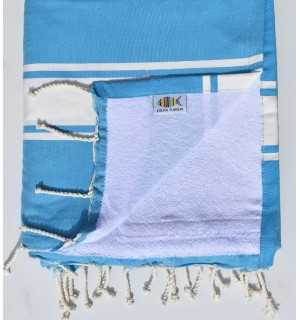 beach towel doubled sponge blue celestial Fouta Tunisia - 1