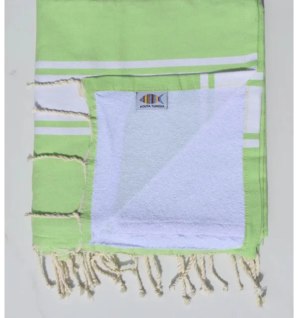 Light green terry towel Fouta Tunisia - 1