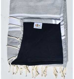 Mouse gray beach towel sponge Fouta Tunisia - 1