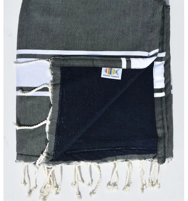 Slate gray sponge beach towel  - 1