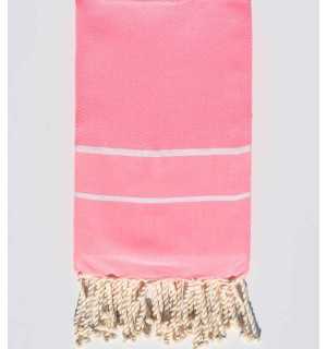 Beach towel chevron neon pink Fouta Tunisia - 1