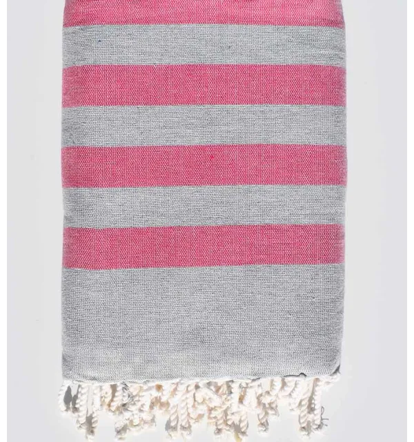 Pink and light gray sponge beach towel  - 1