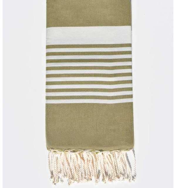 Khaki green arthur beach towel Fouta Tunisia - 1