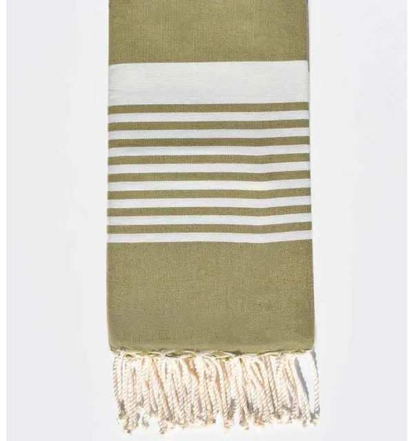 Khaki green arthur beach towel Fouta Tunisia - 1