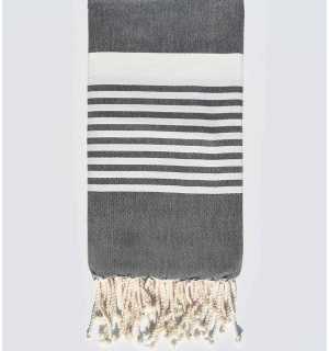 Arthur dark grey striped white fouta Fouta Tunisia - 1