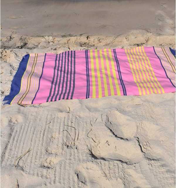 pink, denim blue, yellow, light gray and anthracite beach towel Fouta Tunisia - 5