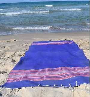 Arabesque Bright cerulean fouta Fouta Tunisia - 1