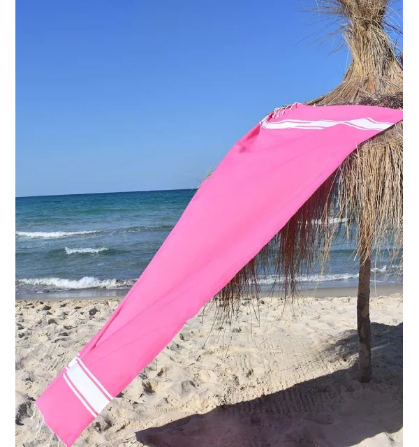 Flat Pink dark Fouta  - 3