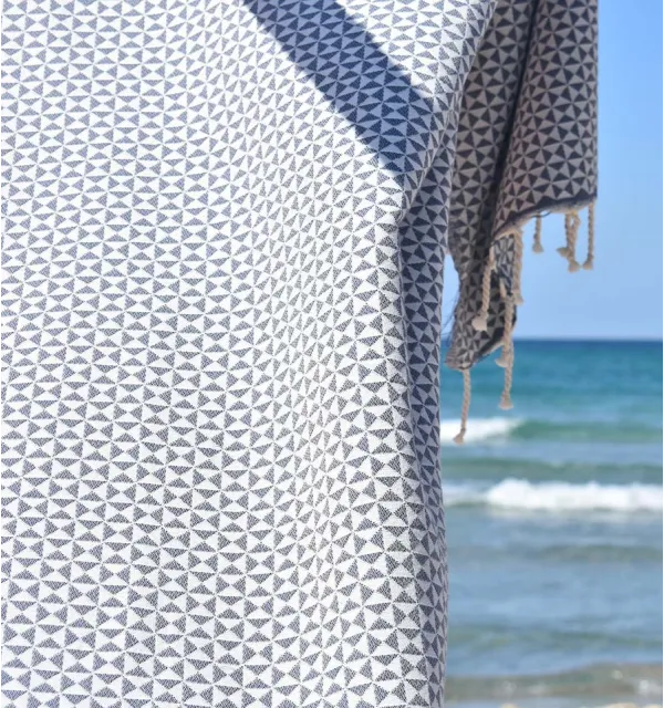 Barbeau blue butterfly beach towel Fouta Tunisia - 4