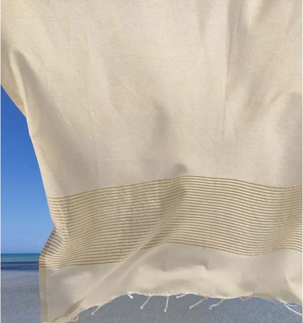 Flat off-white lurex fouta Fouta Tunisia - 1