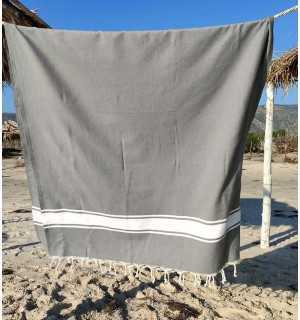 Beach Towel medium gray Fouta Tunisia - 1