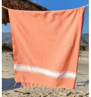 Beach towel flat coral Fouta Tunisia - 3 2