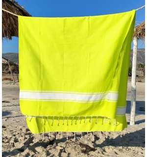 Beach towel Chartreuse green Fouta Tunisia - 1