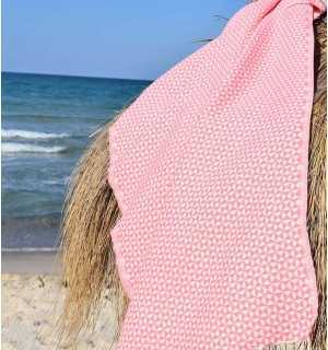 beach towel,pink, baby Fouta Tunisia - 1