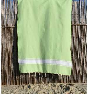 Meadow green flat beach towel Fouta Tunisia - 2