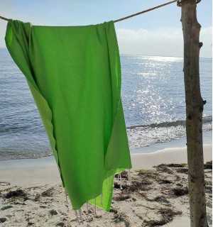 Plain honeycomb green fouta Fouta Tunisia - 1