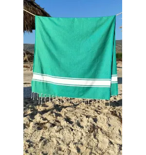 Flat lawn green fouta Fouta Tunisia - 3 2