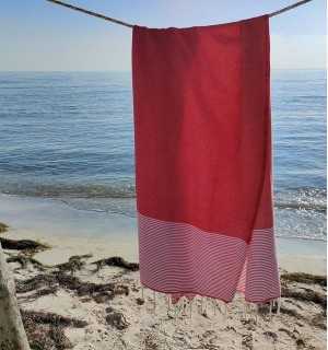 Honeycomb gooseberry striped white fouta Fouta Tunisia - 1