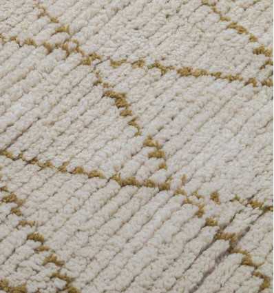 Berber Carpet Ecru Wool With Diamonds Fouta Tunisia