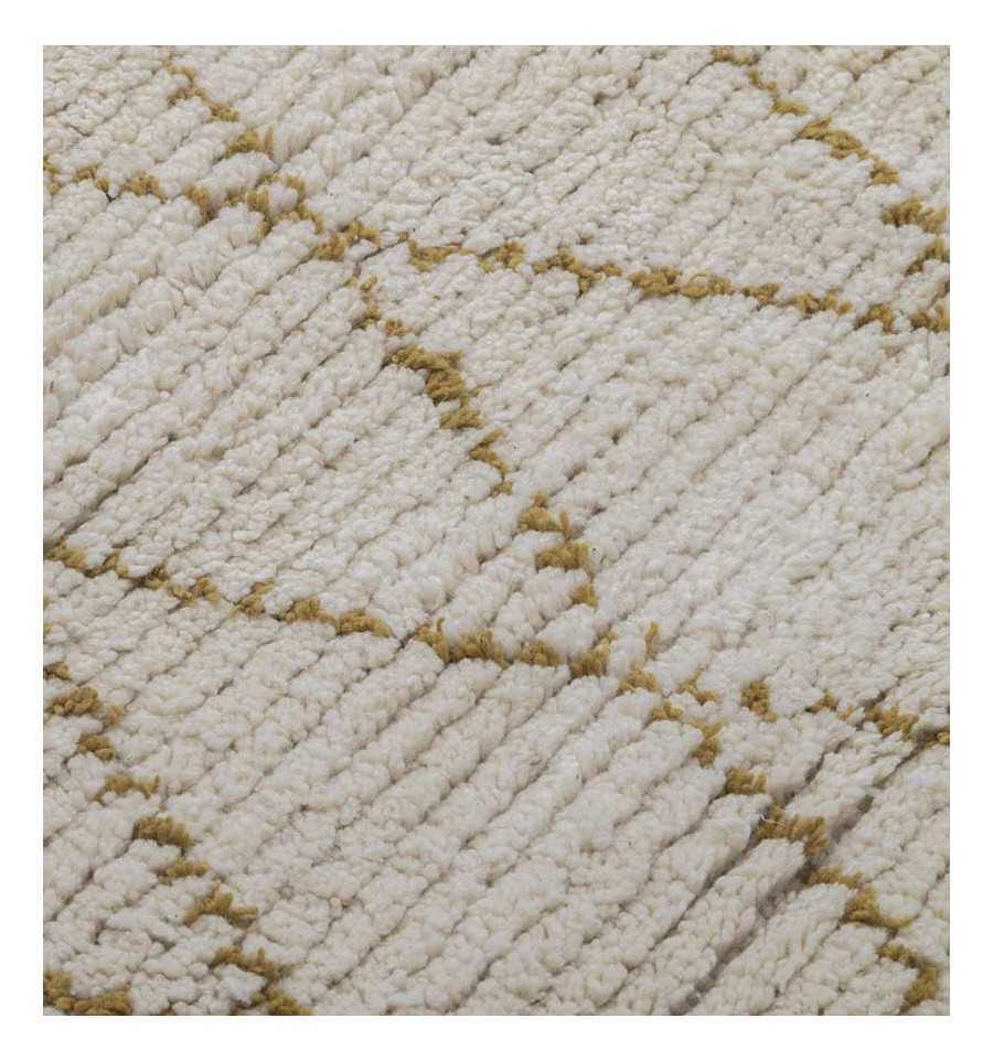 Berber Carpet Ecru Wool With Diamonds Fouta Tunisia