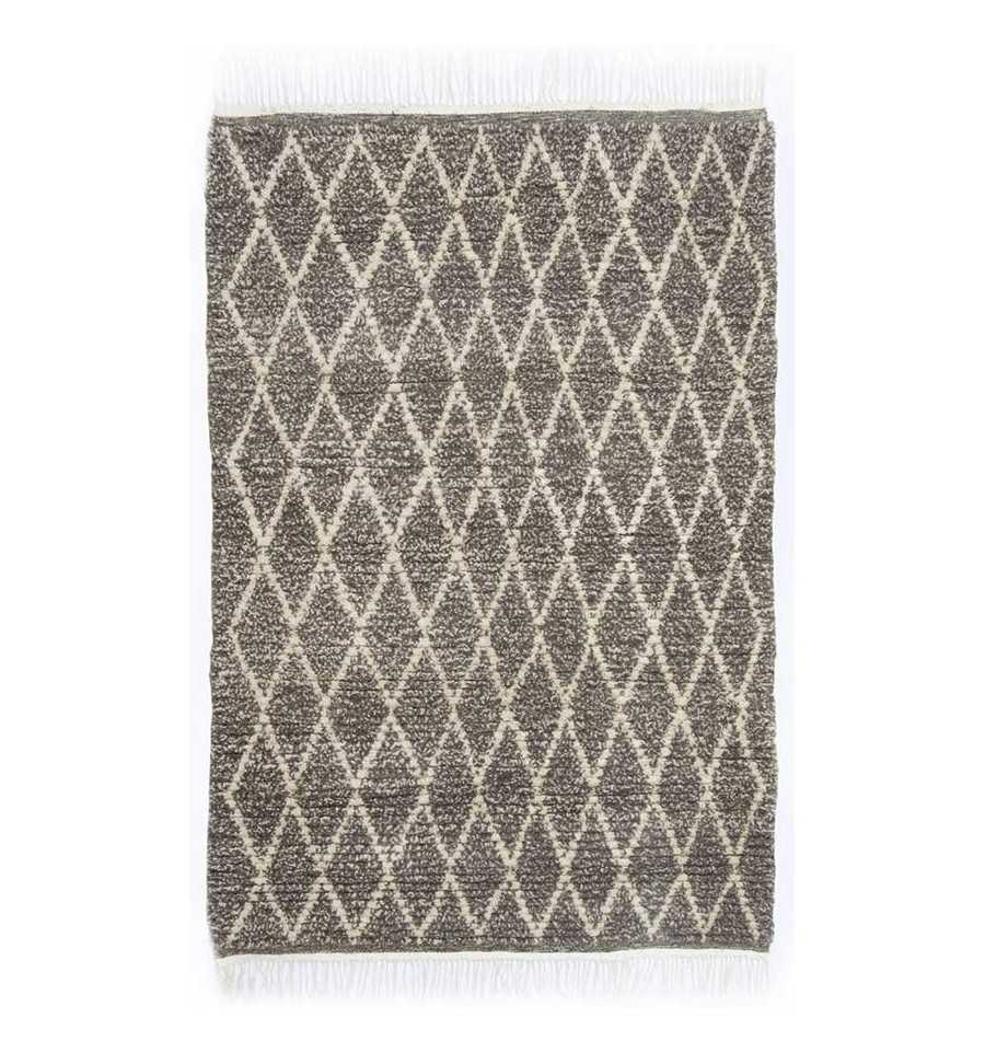 Berber carpet in pure wool with diamond patterns Fouta Tunisia - 1