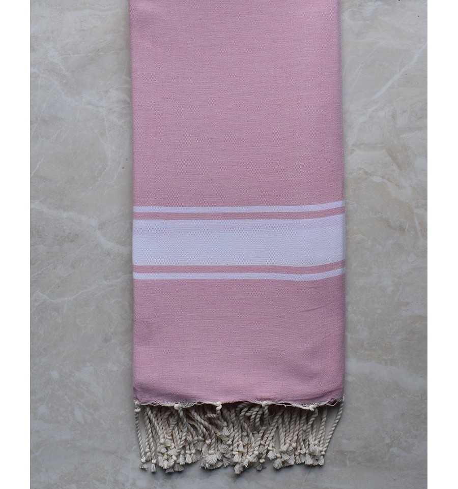 Pink lace throw 2m/2m Fouta Tunisia - 1