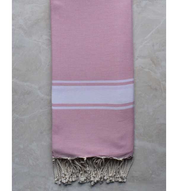 Pink lace throw 2m/2m Fouta Tunisia - 1