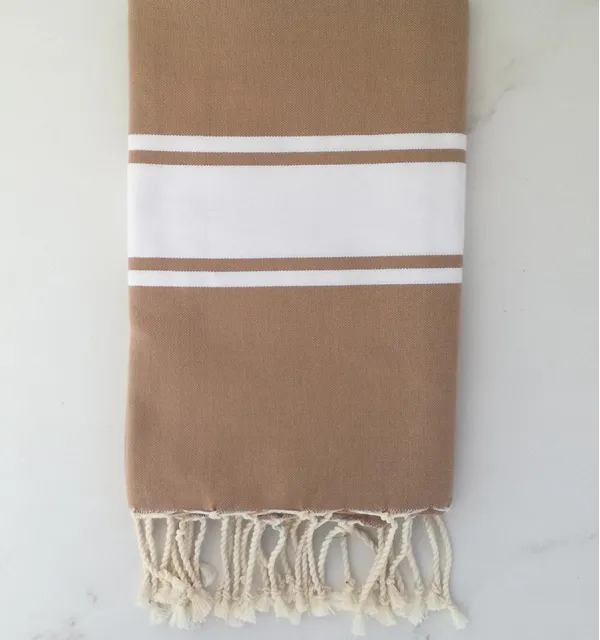 Flat sepia beige fouta Fouta Tunisia - 1