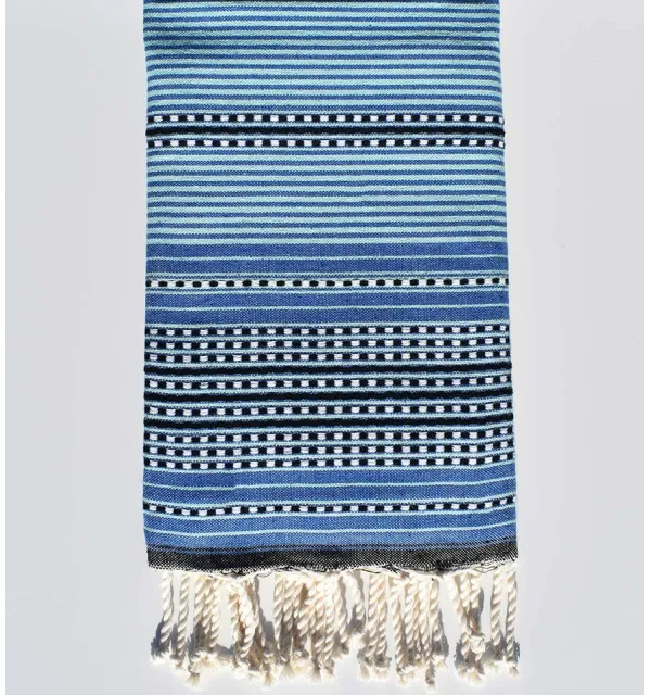 Beach towel arabesque blue Fouta Tunisia - 1