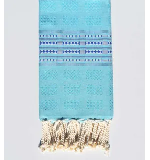 Thalasso beach towel light blue Fouta Tunisia - 1 2
