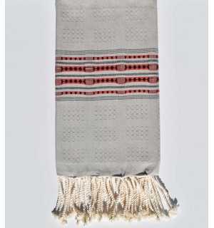 Beach towel thalasso verdigris with patterns Fouta Tunisia - 1